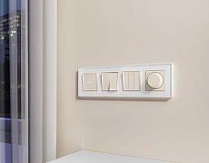 Комплект механизма 3-кл выключателя AMBRELLA VOLT ALFA Бежевый матовый QUANT (AP3250, VM133) MA325010 1