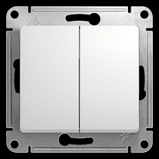 Выключатель двухклавишный Systeme Electric Glossa 10A 250V белый GSL000151