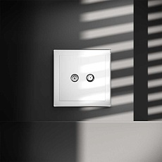 Розетка телевизионнная встраиваемая Voltum S70 оконечная TV+SAT, (белый глянцевый) VLS060401 3