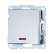 Переключатель LK Studio 1-кл., на 2 направления, c индикатором (схема 6L) 16 A, 250 B (серебристый металлик) LK60 860403-1 1