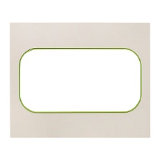 Стокгольм Рамка для розетки 2-местная белая с линией цвета зеленый EKF PROxima EYM-G-302-20