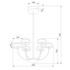 Подвесная светодиодная люстра Eurosvet Fungo 50388 LED черный 1