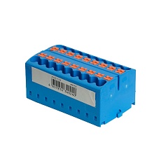 Зажим блочный (групп) для распред.тока нагрузки push-in на 18 точек, сеч 2,5 мм2, 450V, 24А,синий LD580 PTFIX 18/25 49752 4