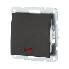 Переключатель LK Studio 1-кл., на 2 направления, c индикатором (схема 6L) 16 A, 250 B (черный бархат) LK60 860408-1 1