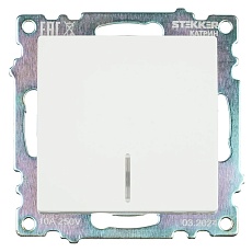 Выключатель одноклавишный Stekker Катрин с подсветкой белый GLS10-7101-01 39299