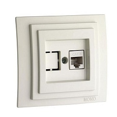Розетка компьютерная RJ45 Mono Electric Despina/ Larissa 6 кат слоновая кость 500-000105-125