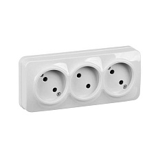 Розетка тройная 2P IEK Glory белая ERH30-K01-10