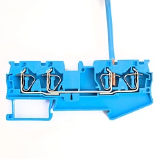 Зажим пружинный, 4-проводной проходной ЗНИ - 4.0 (JXB ST 4), синий Stekker 39972 3
