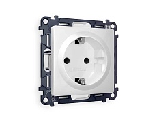 Комплект механизма электрической розетки AMBRELLA VOLT ALFA Белый глянец с/з с шторками QUANT (AP1070, VM141) MA107010