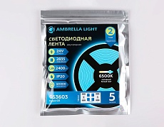 Светодиодная лента Ambrella Light 20W/m 204LED/m 2835SMD холодный белый 5M GS3603 3