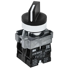 Переключатель LA167-BDF25 на 2 положения 1з+1р черный IEK BSW20-BDF25-3-24-67-2-K02