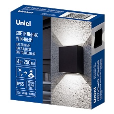 Уличный настенный светильник Uniel ULU-P33B-4W/4000K IP65 BLACK UL-00013622 1