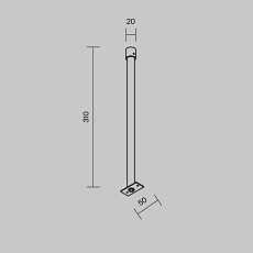 Жесткий подвес Maytoni Outdoor для уличной трековой системы Elasity IP O-TR001-HL-W300 5