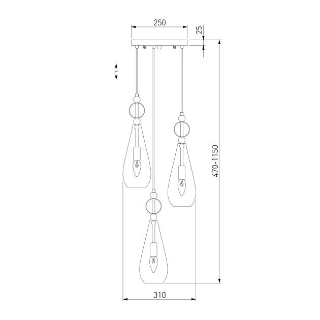 Подвесной светильник Eurosvet 50202/3 хром Фото № 2