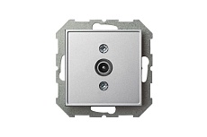 ТВ-розетка проходная Liregus Epsilon серебро 28-1822 1