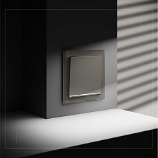 Проходной переключатель встраиваемый Voltum S70 одноклавишный с подсветкой 10А, (шелк) VLS010404 5