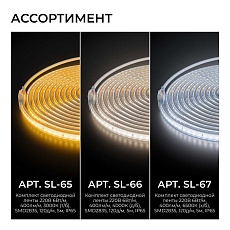 Комплект светодиодной влагозащищенной ленты OGM 6W/m 120LED/m 2835SMD белый 5M SL-66 4