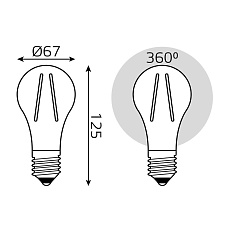Лампа светодиодная филаментная Gauss E27 26W 4100K прозрачная 102902226 1