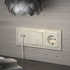 Выключатель двухклавишный проходной Werkel слоновая кость W1122003 4690389155628 4