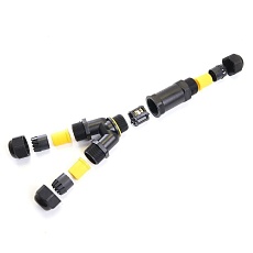 Соединитель-коннектор для проводов LD529, 3-контактный, водонепроницаемый (клемма 3pin), черный 49187 1