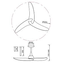 Люстра-вентилятор Mantra IPANEMA III 9041 2