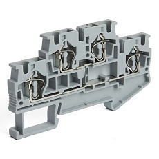 Зажим пружинный, 4-проводной проходной 2 уровня ЗНИ - 2,5 (JXB ST 2,5), серый Stekker 39967 5