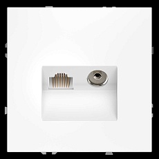 Розетка телевизионная встраиваемая Voltum S70 TV+RJ45 кат. 6 белый матовый VLS060702 2