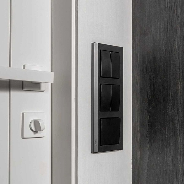 Выключатель Werkel двухклавишный черный матовый W1120008 4690389156700 Фото № 10