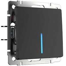 Выключатель Werkel одноклавишный проходной с подсветкой черный матовый W1112108 4690389156670 5