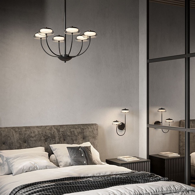 Подвесная светодиодная люстра Eurosvet Fungo 50388 LED черный Фото № 5