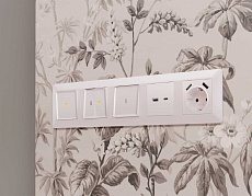 Комплект механизма 1-кл выключателя AMBRELLA VOLT с подсветкой 5600K ALFA Жемчуг QUANT (AP2020, VM101, G14W) MA202015 2