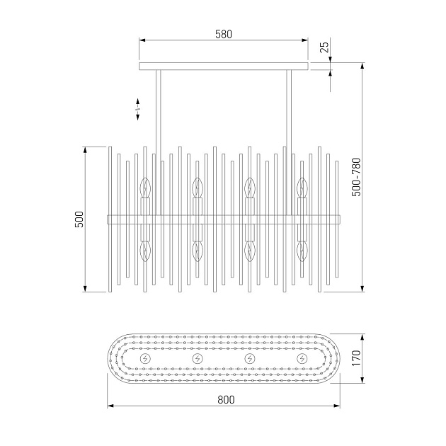 Подвесная люстра Bogates Allure 486/8 Фото № 2