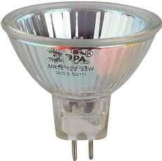 Лампа галогенная ЭРА GU5.3 35W 3000K прозрачная GU5.3-MR16-35W-12V-CL C0027355