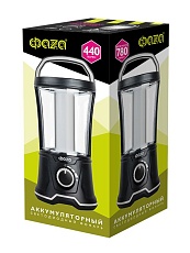 Кемпинговый светодиодный фонарь ФАZA аккумуляторный 440 лм 209х103 AccuF5-L20W-bk 1