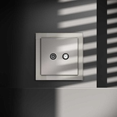 Розетка телевизионнная встраиваемая Voltum S70 оконечная TV+SAT, (кашемир) VLS060403 3