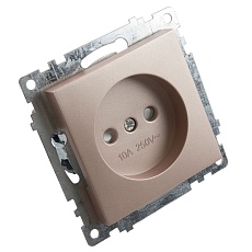 Розетка 2P Stekker Катрин со шторками шампань GLS10-7109-02 39595 4