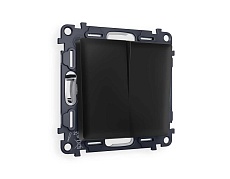 Комплект механизма 2-кл проходного выключателя AMBRELLA VOLT ALFA Черный матовый QUANT (AP8030, VM120) MA803020