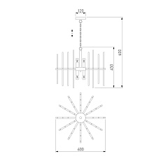 Подвесная люстра Bogates Allure 356/6 латунь 1