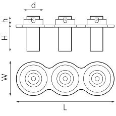 Комплект из светильника и рамки Lightstar Intero Tubo (217637+217274+217274+217274) i637274 1