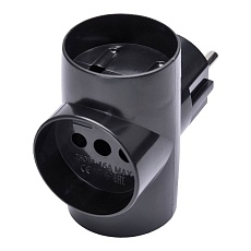 Разветвитель сетевой 3-местный б/з Stekker ADP10-15-20, 250В, 10A, IP20, черный 39001