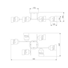 Потолочная люстра Eurosvet Hilari 30165/6 черный жемчуг 1
