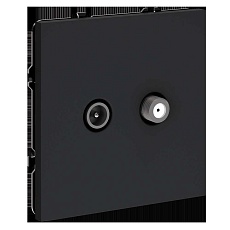 Розетка телевизионнная встраиваемая Voltum S70 оконечная TV+SAT, (графит) VLS060407