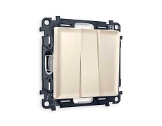 Комплект механизма 3-кл выключателя AMBRELLA VOLT ALFA Бежевый матовый QUANT (AP3250, VM133) MA325010