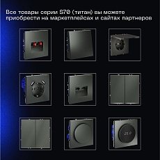 Выключатель встраиваемый Voltum S70 трехклавишный 10А, (титан) VLS030106 3