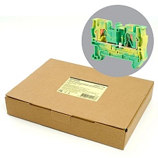 Зажим пружинный, 2-проводной проходной ЗНИ - 4, JXB PT 4, желтый,зеленый LD572-1-40 49258