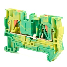 Зажим пружинный, 2-проводной проходной ЗНИ - 4, JXB PT 4, желтый,зеленый LD572-1-40 49258 5