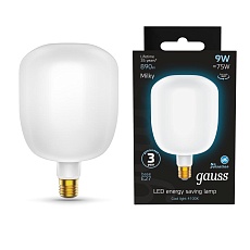 Лампа светодиодная филаментная Gauss E27 9W 4100К матовая 1015802209 3