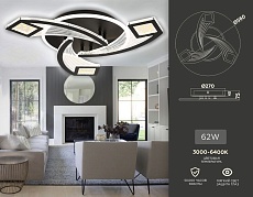 Потолочная светодиодная люстра Ambrella light Acrylica Original FA4477 1