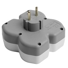 Разветвитель сетевой на 3 выхода с/з, Stekker, 250В, 16А, USB A+Type C, 2,4А, PD, белый/серый ADP16-17-20 50110 5