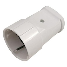 Розетка разборная General GRV-S-16-R-G-W-IP20, 16А, круглая, с/з, белая, IP20, 1/20/200